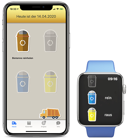 Müll und Altglas App Erftstadt – Apple iOS and WatchOS App