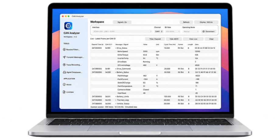CAN Analyzer for Mac: CAN-Bus-Analyse direkt auf macOS